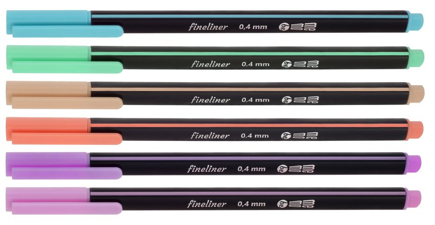 Cienkopisy Pastelowe Memobe 0,4Mm, 6 Kol. Op. Kartonowe