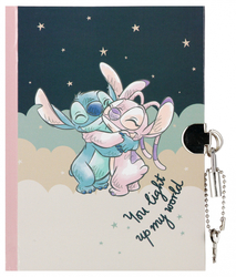 Pamiętnik Kartonowy 130x175 62k Disney Stitch z Kłódką