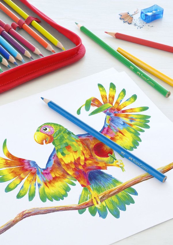 Kredki Ołówkowe Trójkątne 24 Kol.Op.Kartonowe Faber-Castell