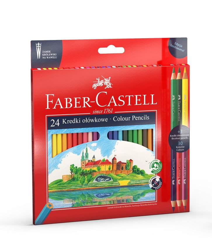 Kredki Ołówkowe Zamek Edycja Limitowana Wawel 24 Kol.+3 Kredki Dwustronne Faber-Castell