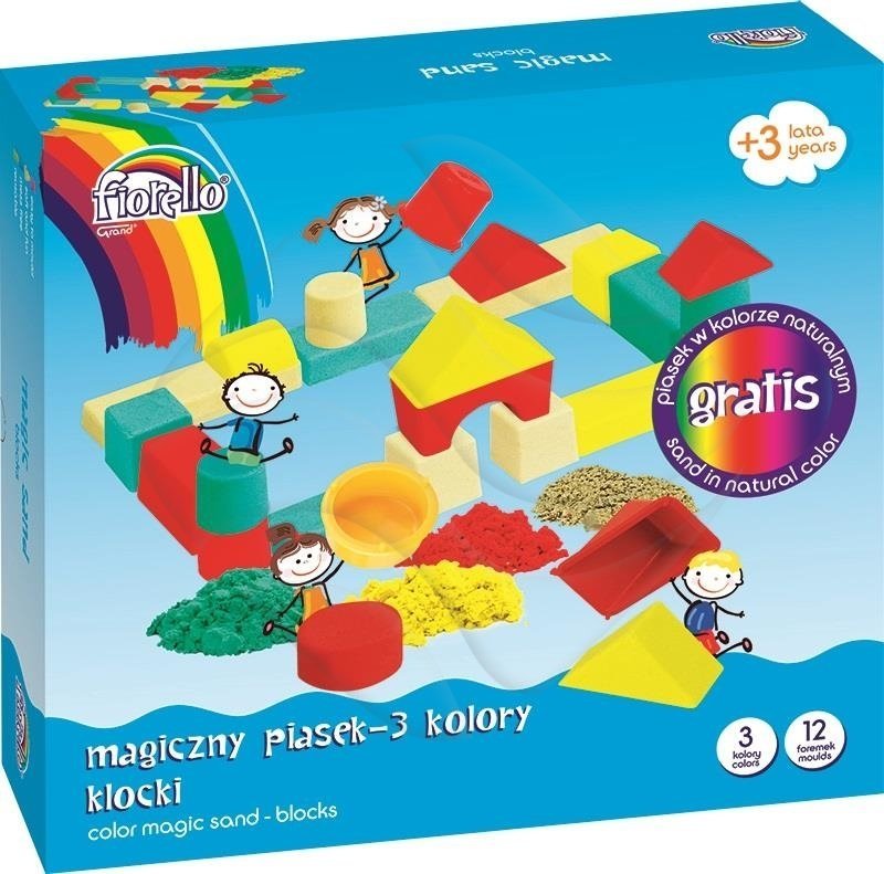 Magiczny Piasek Klocki 700g 10 Foremek Mix Kolorów /Fiorello GR-F712PK