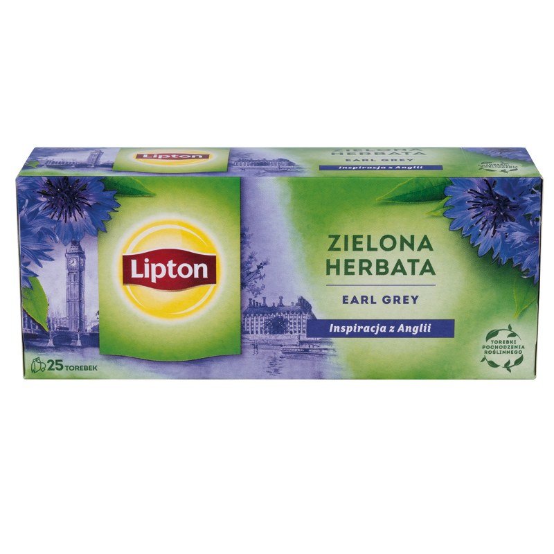Herbata Lipton Earl Grey Zielona 25 Torebek
