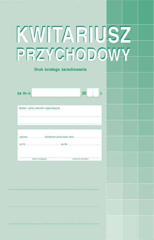 Kwitariusz Przychodowy A4 Oryg.+2k Numer. 400-1 /MiP