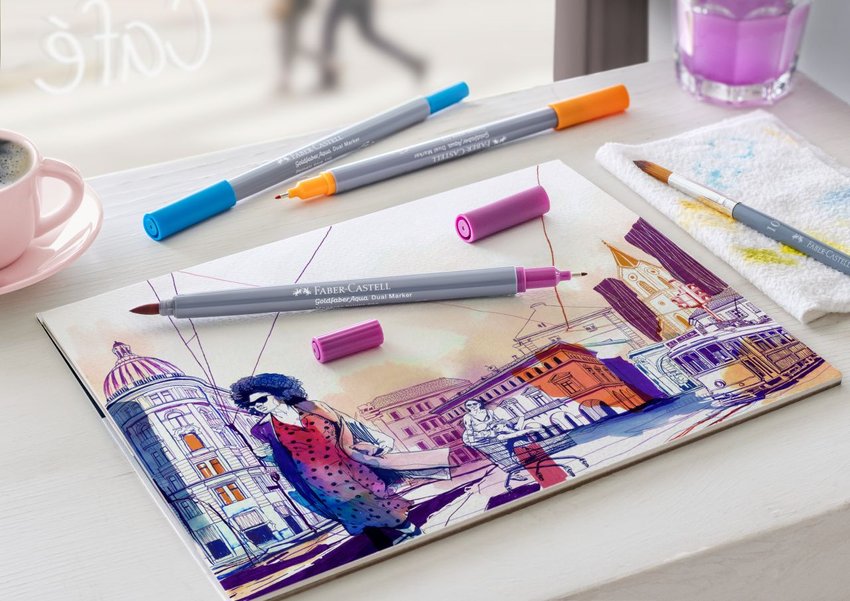 Pisak Akwarelowy Goldfaber Aqua Dwustronny Kol. 109 Faber-Castell