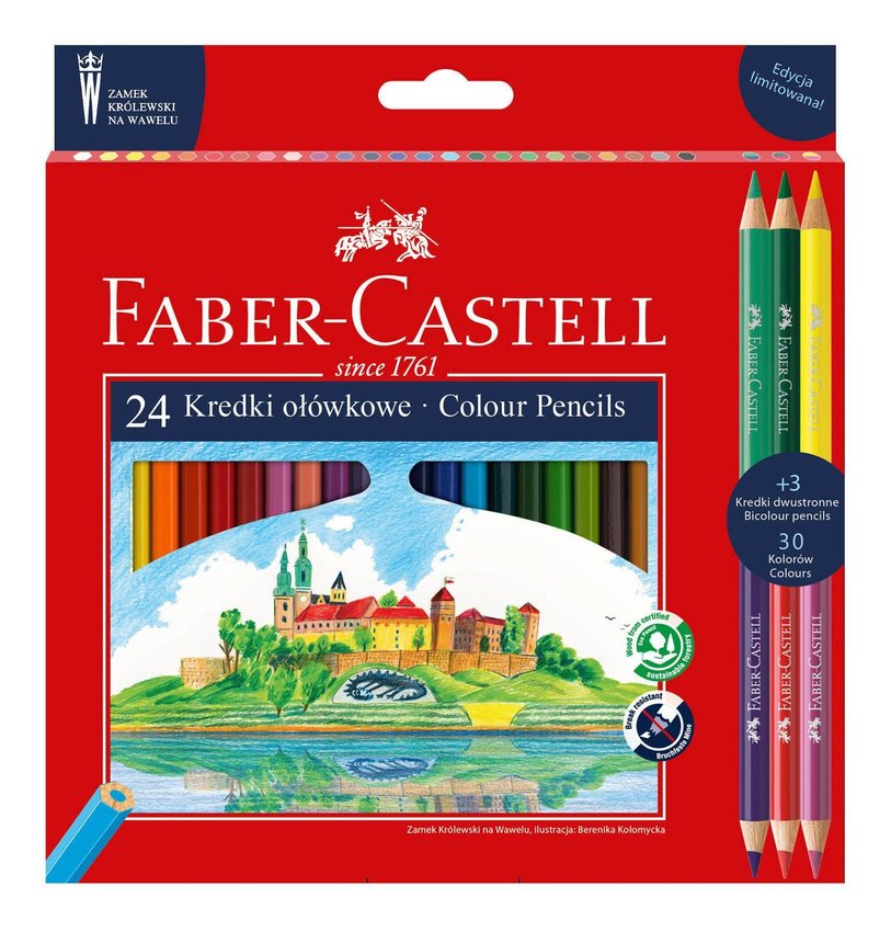 Kredki Ołówkowe Zamek Edycja Limitowana Wawel 24 Kol.+3 Kredki Dwustronne Faber-Castell