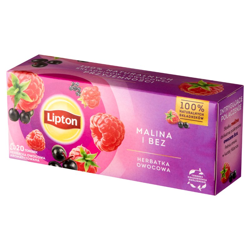 Herbata Lipton Owocowa Malina I Bez 20 Torebek