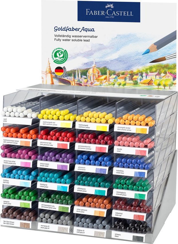 Kredki Akwarelowe Goldfaber Aqua Display 288 Szt (24 Kol. X 12 Szt.) Faber-Castell