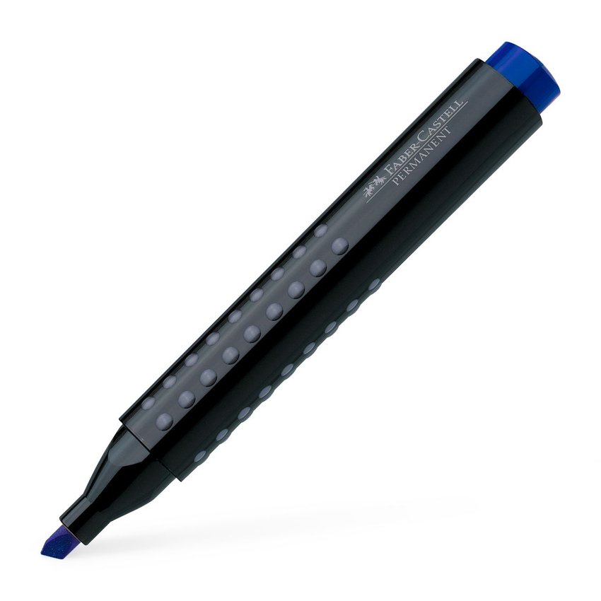 Grip Marker Permanentny Niebieski Końcówka Ścięta Faber-Castell