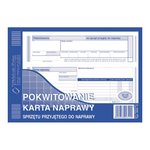 Pokwitowanie - Kart Naprawy Sprzętu Przyjętego Do Naprawy A5 80k 600-3/MiP
