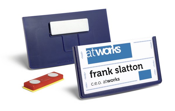 Identyfikator z Magnesem Frame 40x75mm Granatowy /Durable 850407