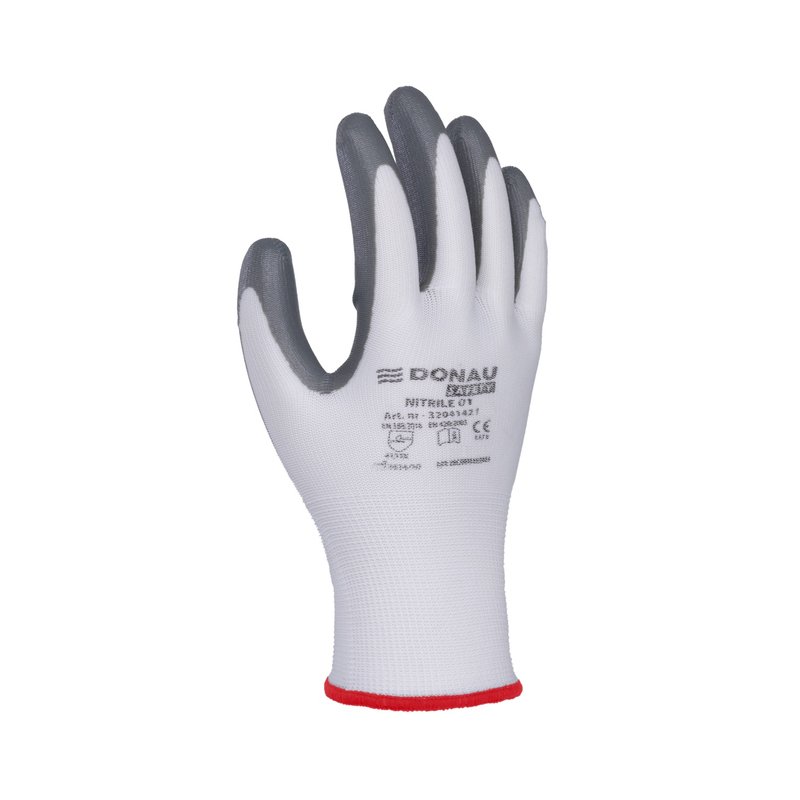 Rękawice Donau Safety Nitrile 01 Kat. II Rozm. 6 Szare  /DONAU SAFETY