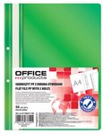 Skoroszyt Office Products PP A4 2 Otwory 100/170 mikr. Wpinany Zielony
