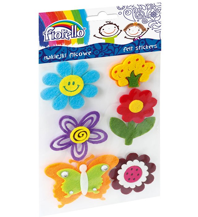 Naklejki filcowe Fiorello GR-NP332 kwiaty_motyl