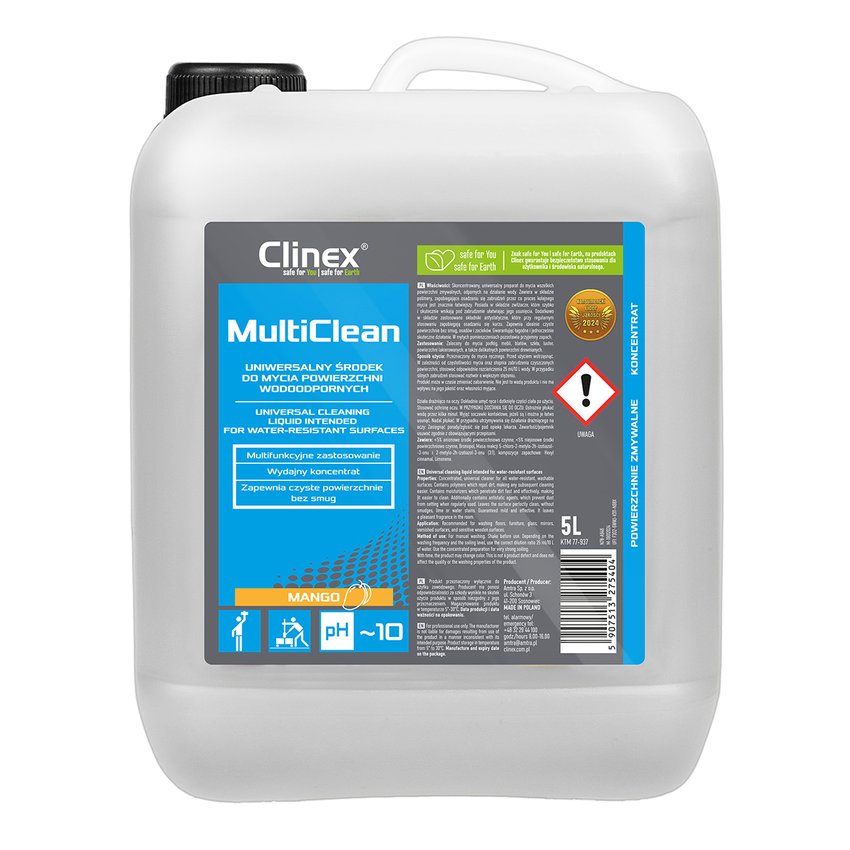 Uniwersalny środek CLINEX Multi Clean do mycia powierzchni wodoodpornych Mango 5l