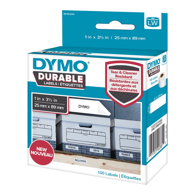 Etykieta Dymo Durable Wielofunkcyjna - 25mm x 89mm, małe pudełko
