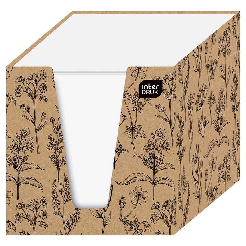 Kostka Papierowa Biała 9x9x9cm w Kubiku Kraft /Interdruk