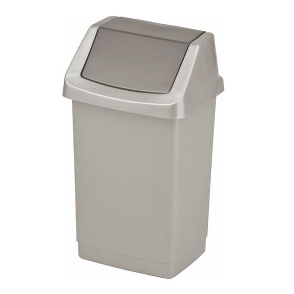 Kosz Na Śmieci  9L Click Uchylny Srebrny / Curver 174988