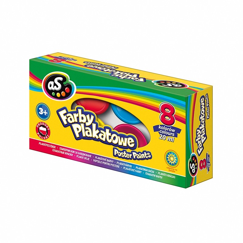 Farby Plakatowe 8 Kolorów 20ml [301219002] / As