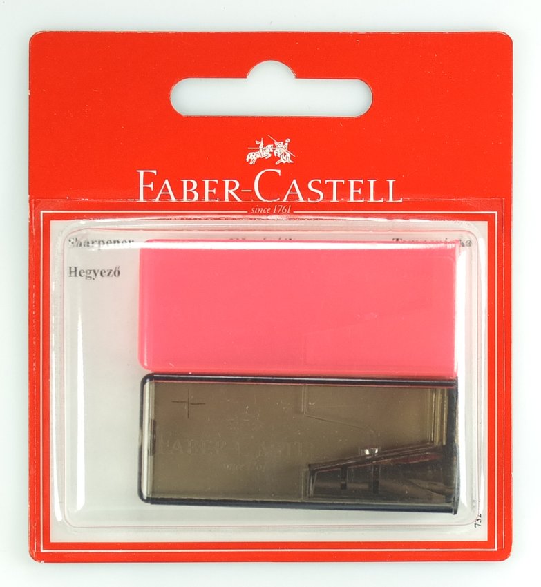 Temperówka Plastikowa Kontenener Fluor.Mix 2 Szt. Blister Faber-Castell