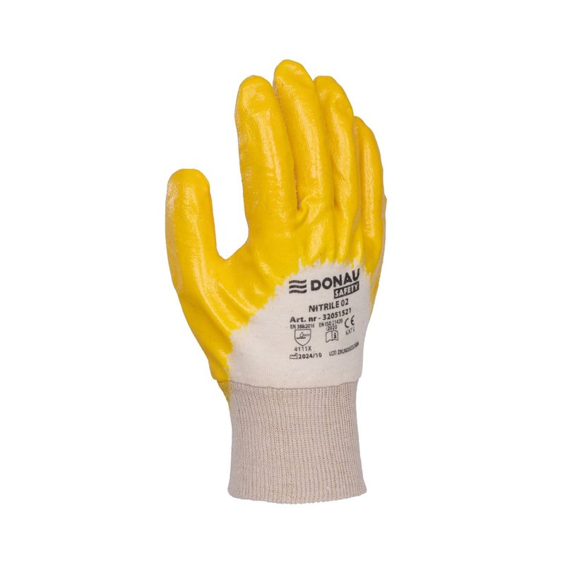 Rękawice Donau Safety Nitrile 02 Kat. II Rozm. 7 Żółte  /DONAU SAFETY