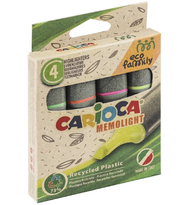 Zakreślacze CARIOCA EcoFamily 4 kol. (43098)