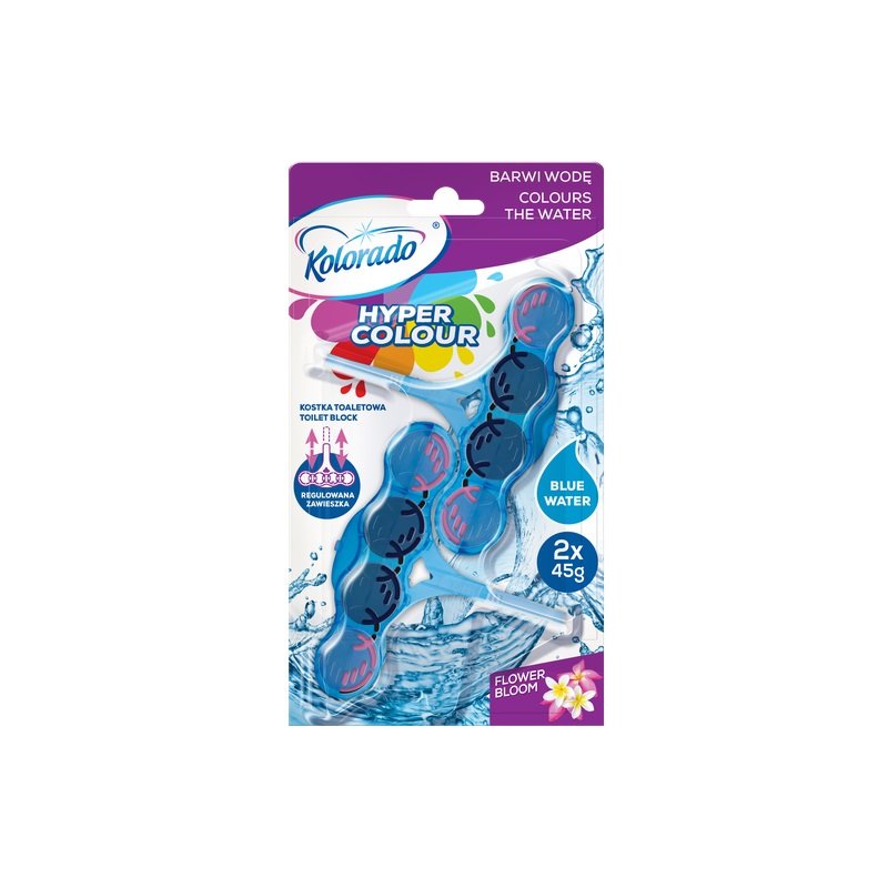 Kostka Do Wc 2x45g Hyper Colour Blue Flower Bloom / Kolorado