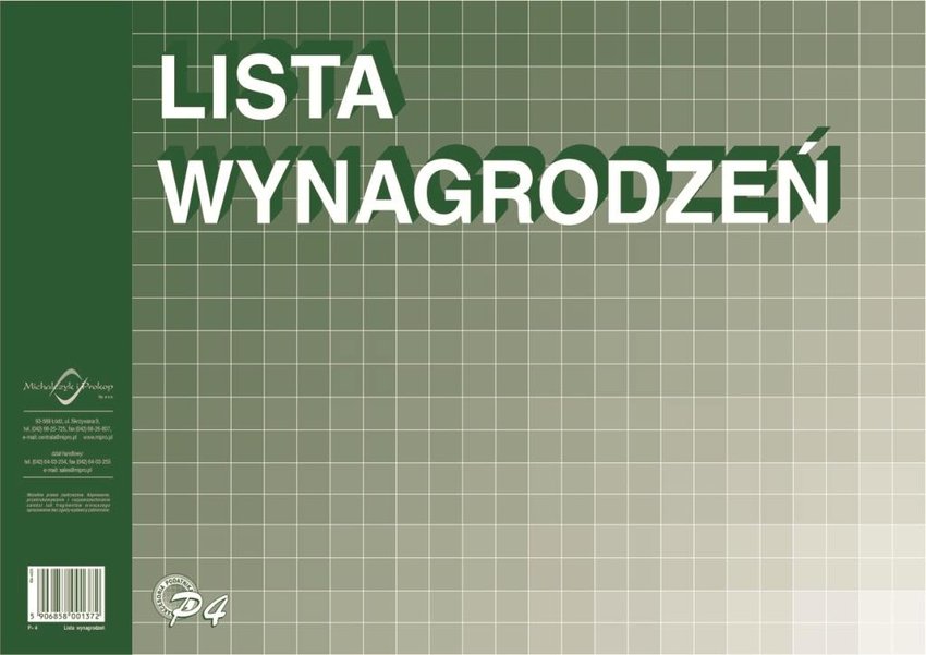Lista Wynagrodzeń A3 Offset P4 /MiP