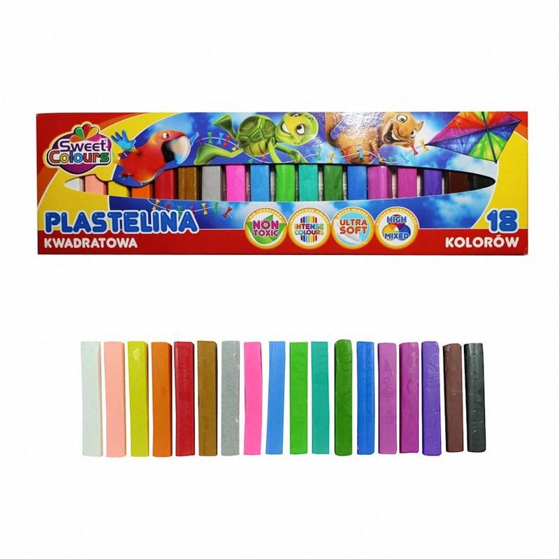 Plastelina 18 kol Kwadratowa Sweet Colours / Koma-Plast