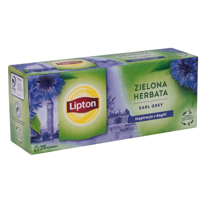 Herbata Lipton Earl Grey Zielona 25 Torebek