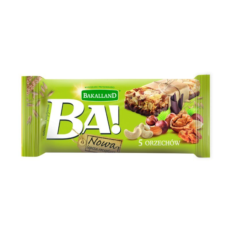 Baton Zbożowy Ba! 5 Orzechów Bakalland 40G