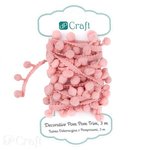 Taśma Dekoracyjna z Pomponami 3m Różowa /DpCraft