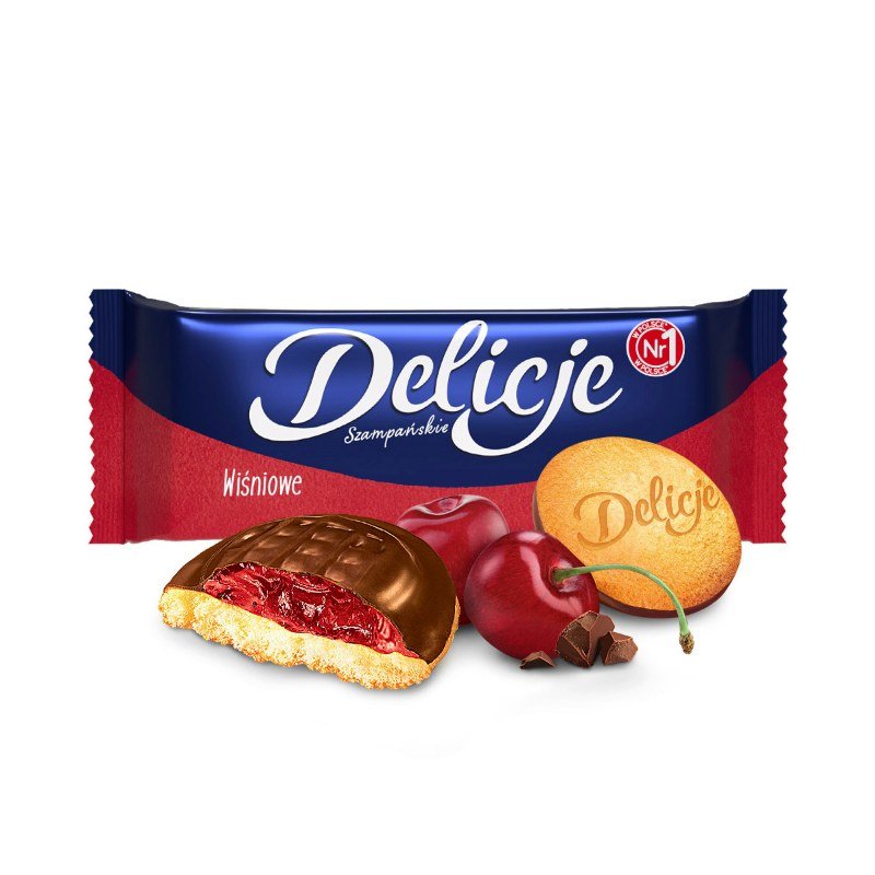Ciastka Delicje Szampańskie 147 G Wiśniowe