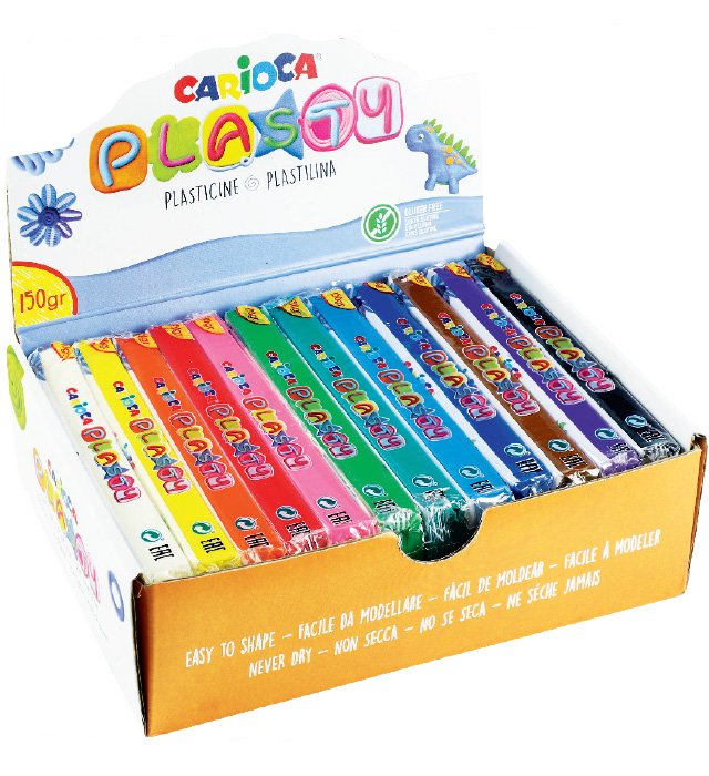 Plastelina 12 kol.x150g display Carioca PLASTY (42712)