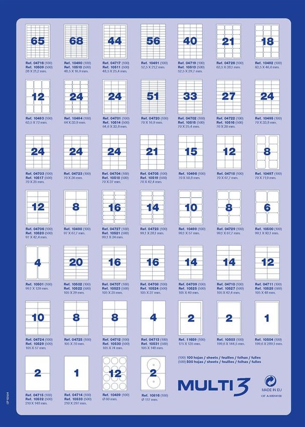 Etykiety Uniwersalne Multi 3 991X139mm Zaokrąglone Białe