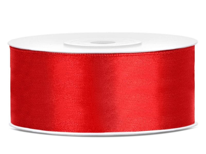 Wstążka Dekoracyjna 25mm x 25m Czerwona