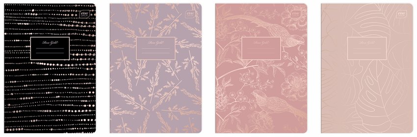 Zeszyt A5 Metallic Rose Gold 70g, linia 60 kartek / Interdruk