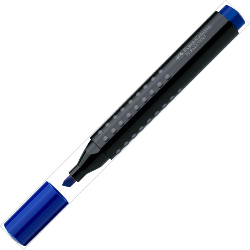 Grip Marker Permanentny Niebieski Końcówka Ścięta Faber-Castell