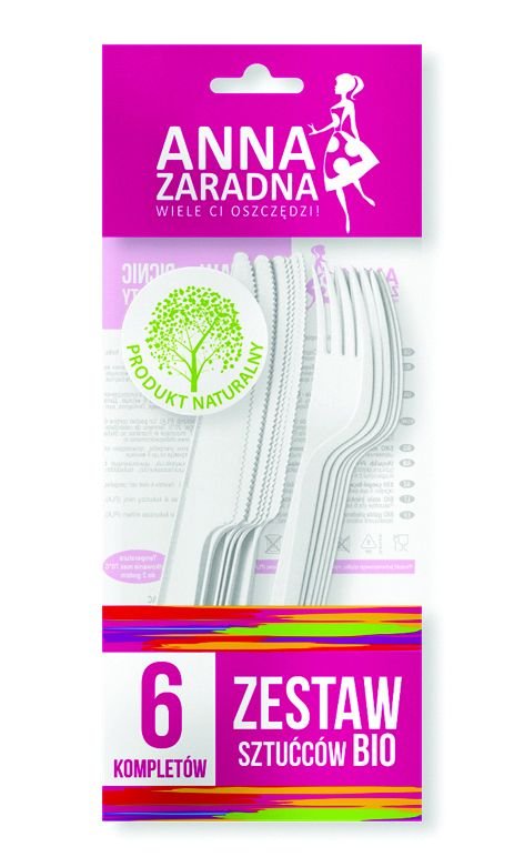 Zestaw sztućców "bio" ANNA ZARADNA 6 kompletów biały