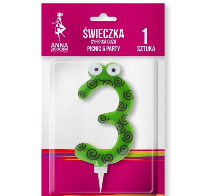 Świeczka cyferka Duża 3 / AZ