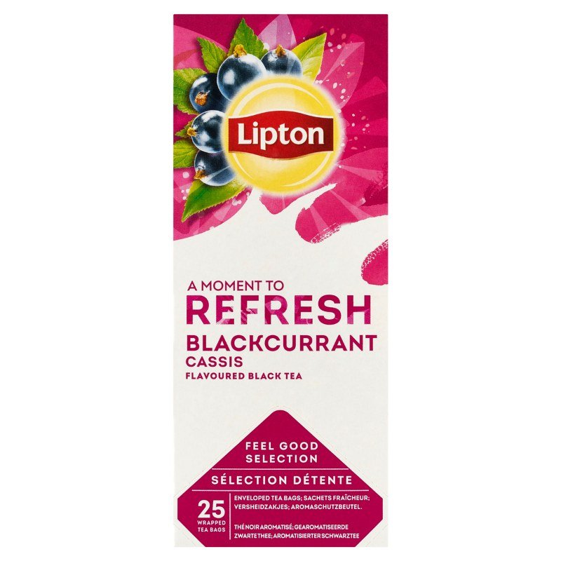 Herbata Lipton Refresh Czarna Czarna Porzeczka 25 Torebek