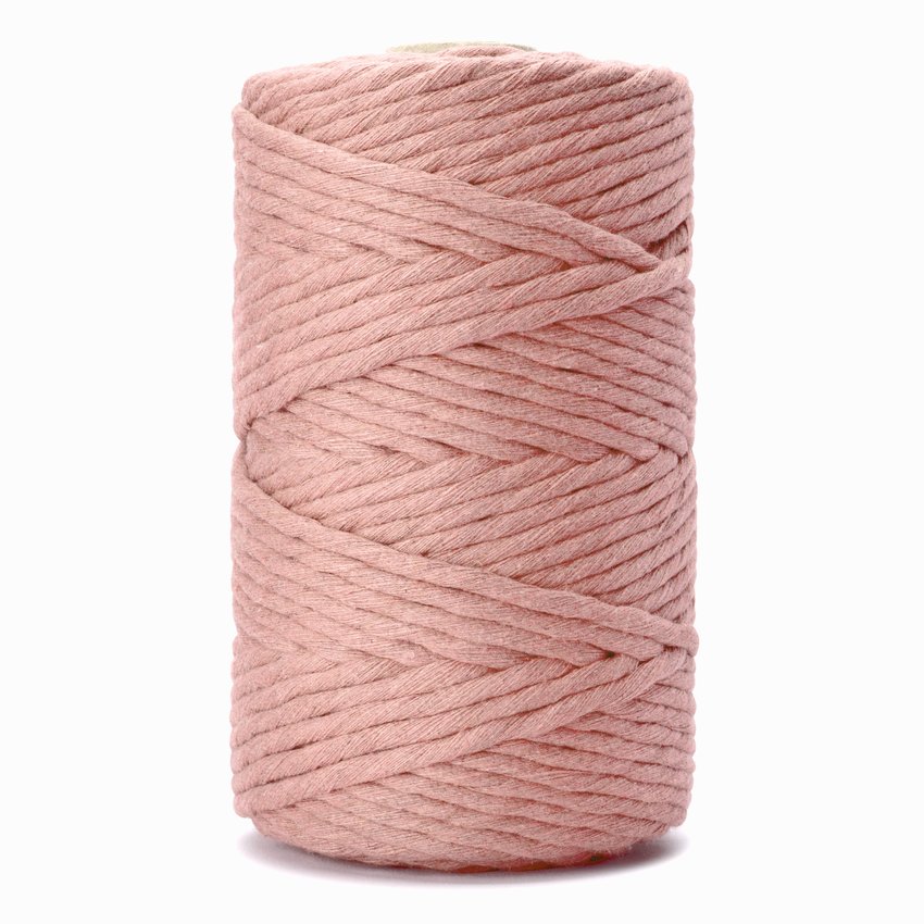 Sznurek Bawełniany Skręcany 5mm 100m Zgaszony Róż / DpCraft