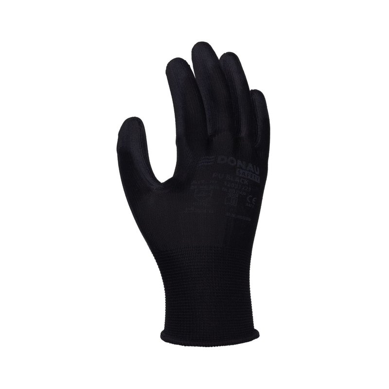 Rękawice Donau Safety Pu Black Kat. II Rozm. 10 Czarne  /DONAU SAFETY