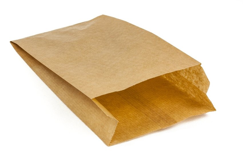 Torebka Papierowa z Fałdą Brąz 280x150x65mm A'1000