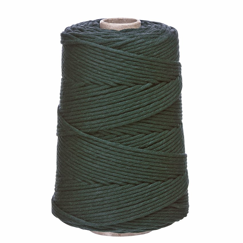 Sznurek Bawełniany Skręcany 3mm 100m Butelkowa Zieleń / DpCraft