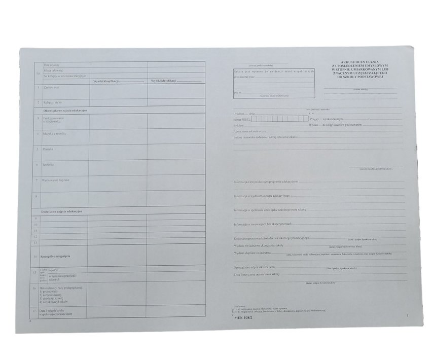 Organizacja Szkoła Podstawowa MEN-VI/1 /W-X
