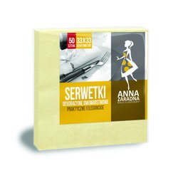 Serwetki Dwuwarstwowe Składane 33x33 A'50 Szampan /Anna Zaradna