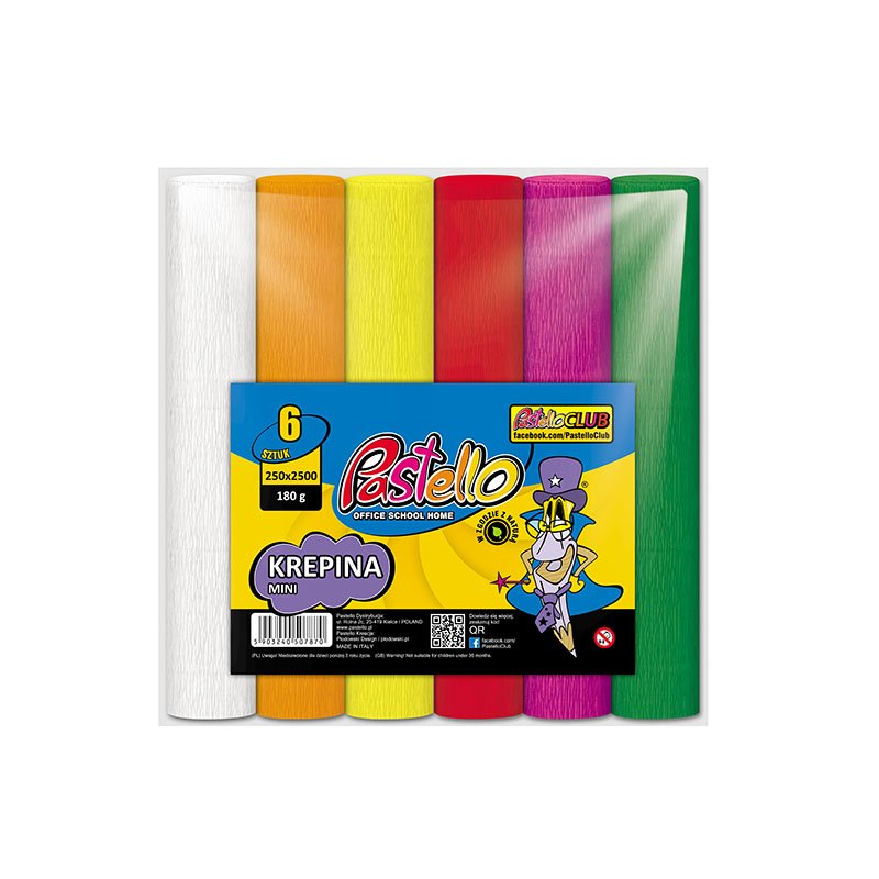 Bibuła Krepina Mini 6kol 250x2500mm Intensywna /Pastello