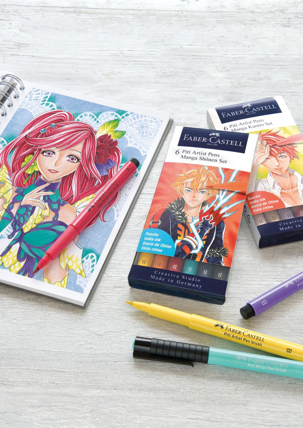 Pitt Artist Pen Manga Etui 6 Szt. Shojo Faber-Castell