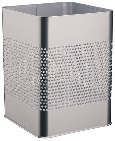 Kosz Na Śmieci Metalowy Kwadratowy 18,5 Litrowy P:165mm Srebrny /Durable 332123