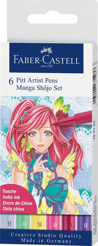 Pitt Artist Pen Manga Etui 6 Szt. Shojo Faber-Castell